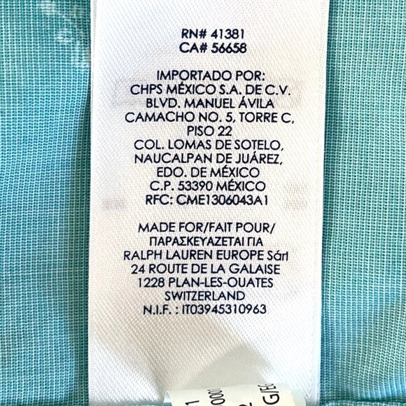 Chaps Easy Care Mens XL Blue Short-Sleeve Button-Up Shirt White Floral Pattern - Picture 10 of 15